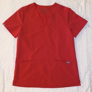 Figs Casma Top (S) & Yola Skinny Pants (S/T) Coral